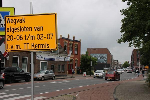 Wegafsluiting Assen in verband met TT-Kermis