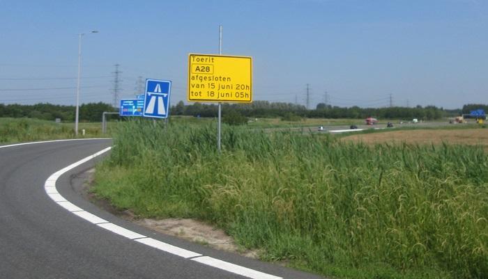 Oprit A28 bij Assen en N33 volgend weekend gesloten