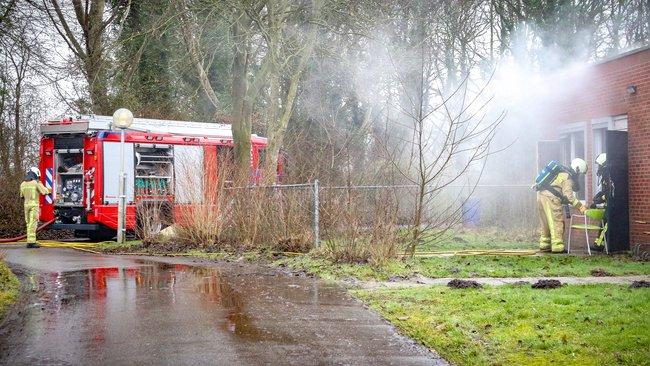 Ontruiming bij brand in gebouw Van Boeijen in Assen