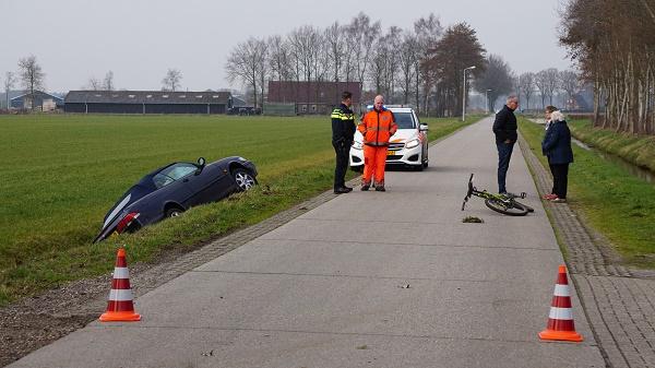 Fietser ernstig gewond na ongeval met auto; Traumahelikopter ter plaatse