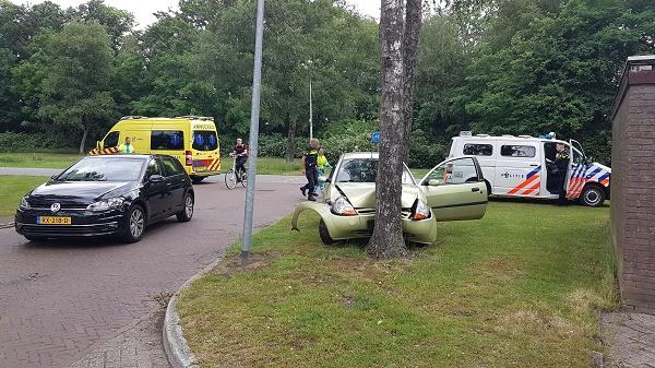 Automobilist vlucht bij verkeerscontrole en crasht tegen boom