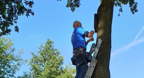 Vleermuizenkasten geplaatst bij De Marke in Roden