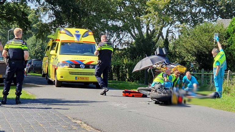 Traumahelikopter naar ernstig ongeval met motor