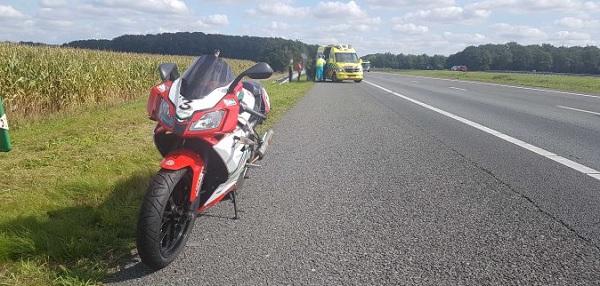 Motorrijder gewond na valpartij op A37