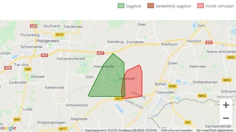 Deel van Drenthe zonder stroom door storing