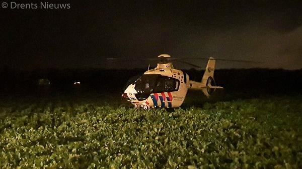Nachtelijke inzet traumahelikopter tussen Rolde en Marwijksoord