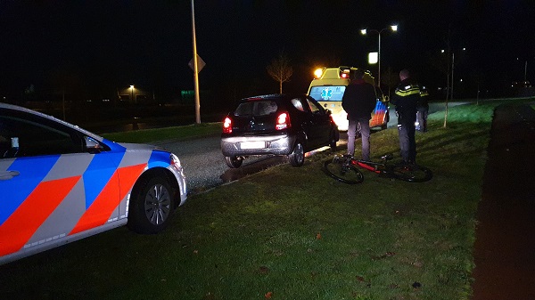 Fietser gewond na aanrijding met auto