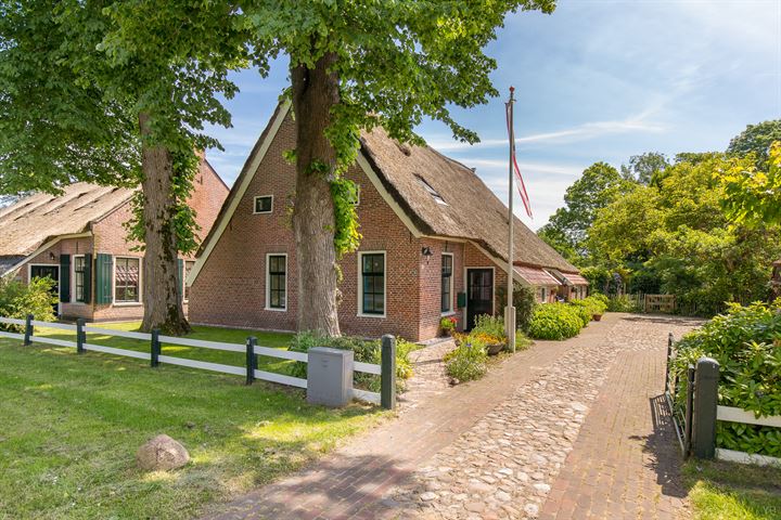 Te koop in Drenthe: Saksische rietgedekte woonboerderij met riante houten schuur