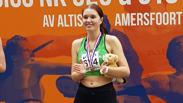 Rozemarie Fokkema uit Rolde pakt brons tijdens het NK Atletiek