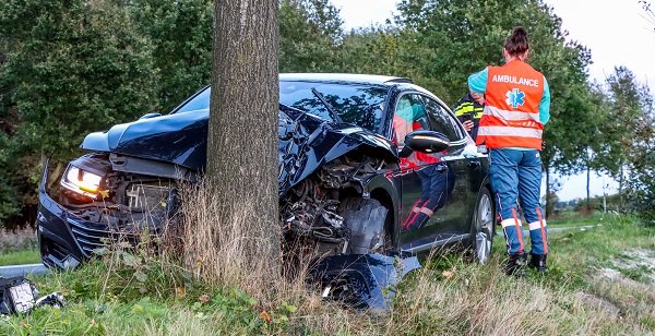 Bestuurder gewond na botsing met boom (video)