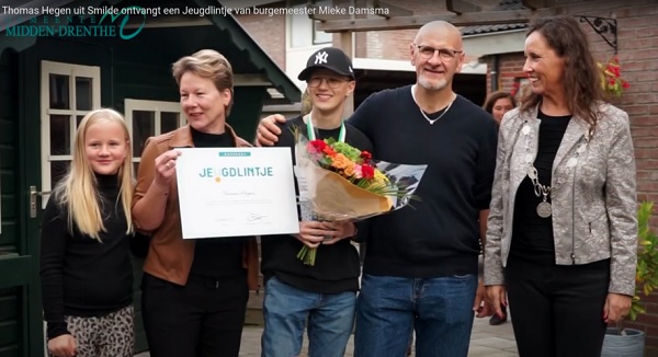 Jeugdlintje voor Thomas Hegen uit Smilde (video)