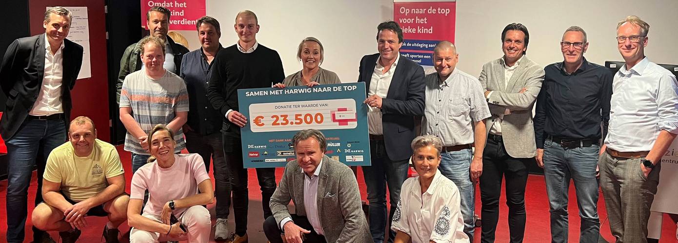 26 medewerkers, sponsoren en relaties van Harwig halen €23.500 op voor Stichting Vrienden Beatrix Kinderziekenhuis