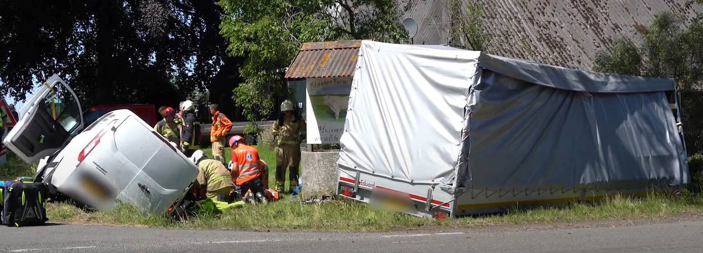 Traumahelikopter ingezet voor ernstig ongeval met vier gewonden (video)