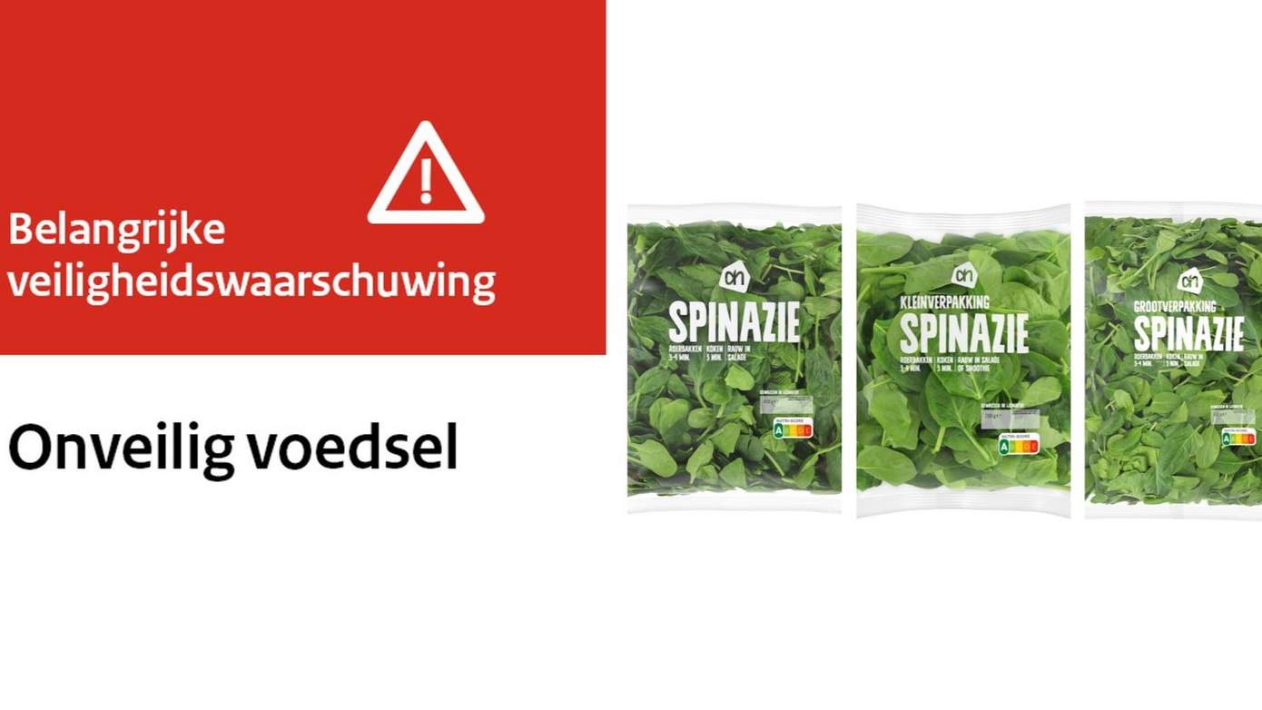 Albert Heijn roept spinazie terug vanwege teveel gewasbeschermingsmiddel