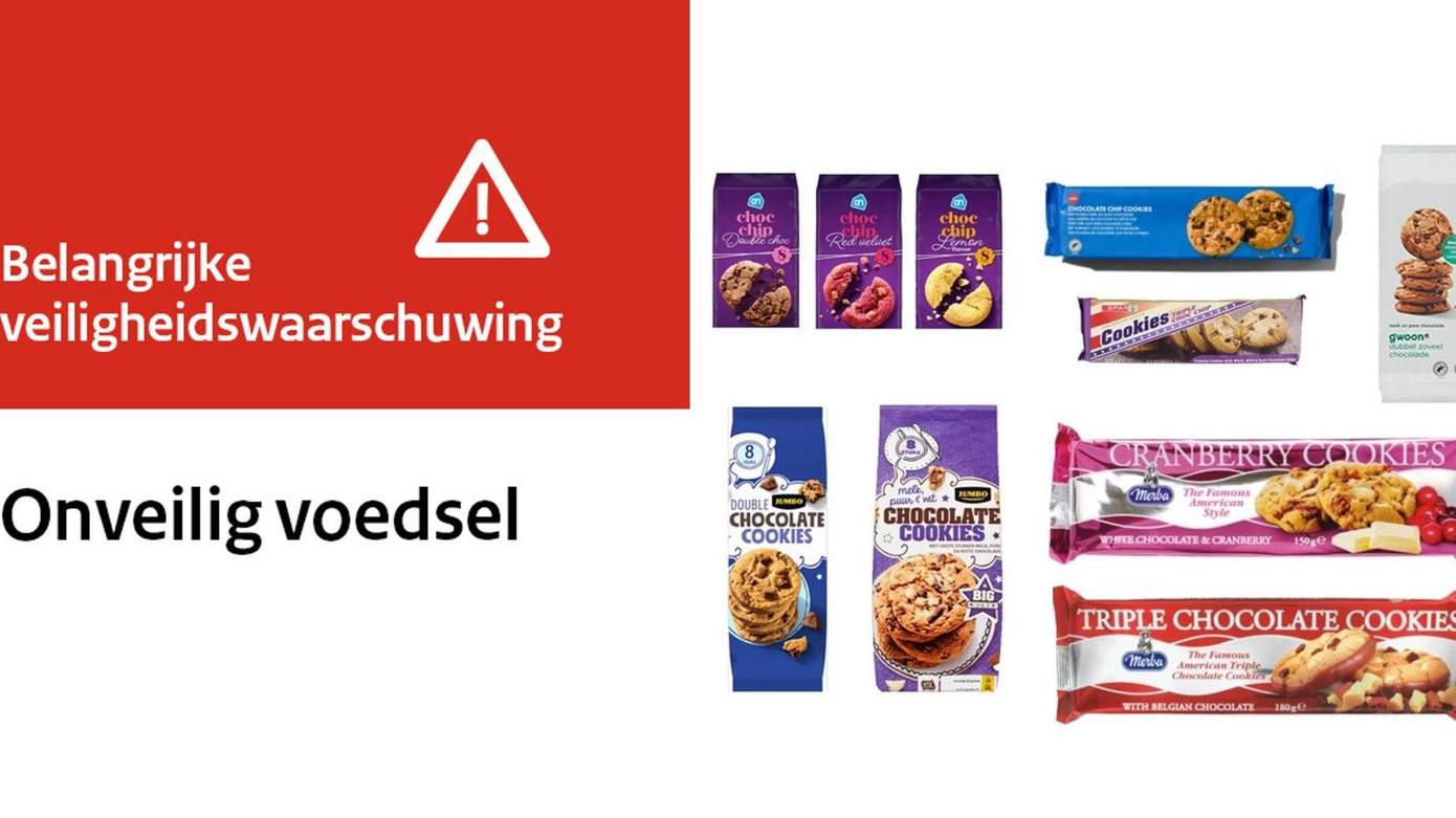 Terugroepactie groot aantal koekjes vanwege mogelijk metaaldeeltjes in product