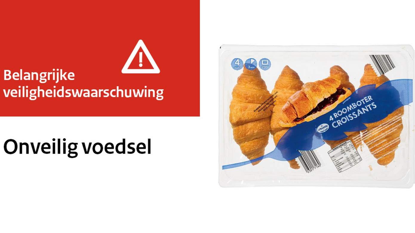 Terugroepactie Aldi Roomboter Croissants vanwege mogelijk metaaldeeltjes in product