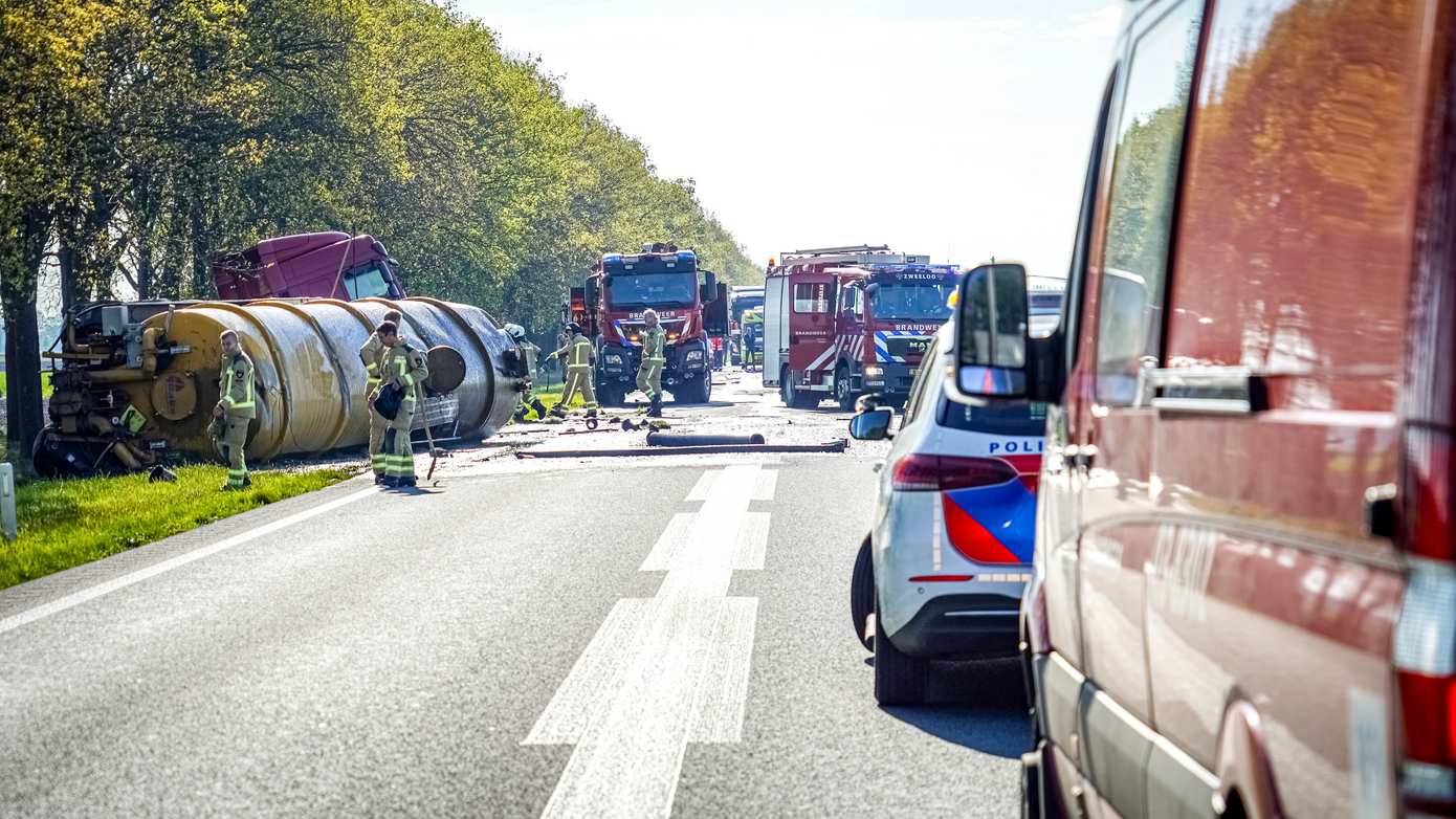 Traumahelikopter ingezet voor ernstig ongeval met vrachtwagen; N381 nog uren dicht