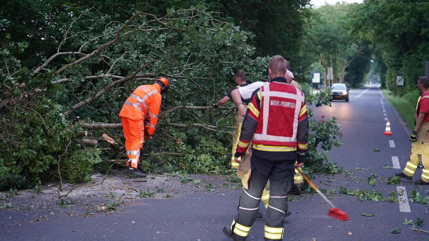 Afgebroken tak zorgt voor wegversperring op N373