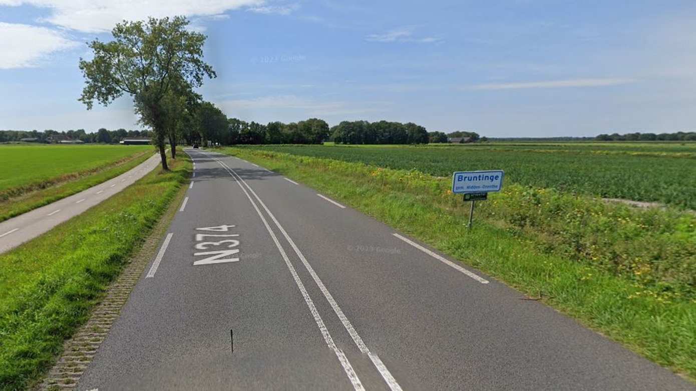 N374 tussen Bruntinge en Hoogeveen van 25 augustus t/m 31 oktober dicht door werkzaamheden