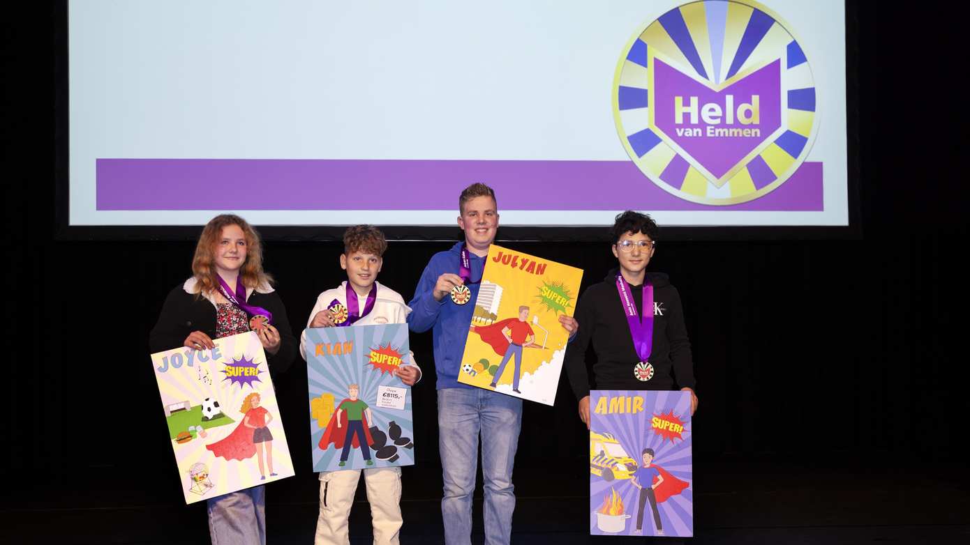 Vier jonge Emmense helden beloond met Jeugdlintje