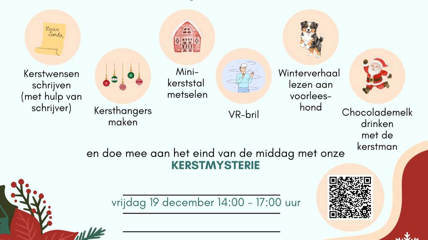Gezellige kerstmiddag in Bibliotheek Hoogeveen op 19 december