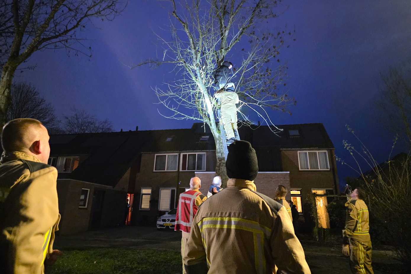 Jongen vast in boom bevrijd door brandweer na drone-incident