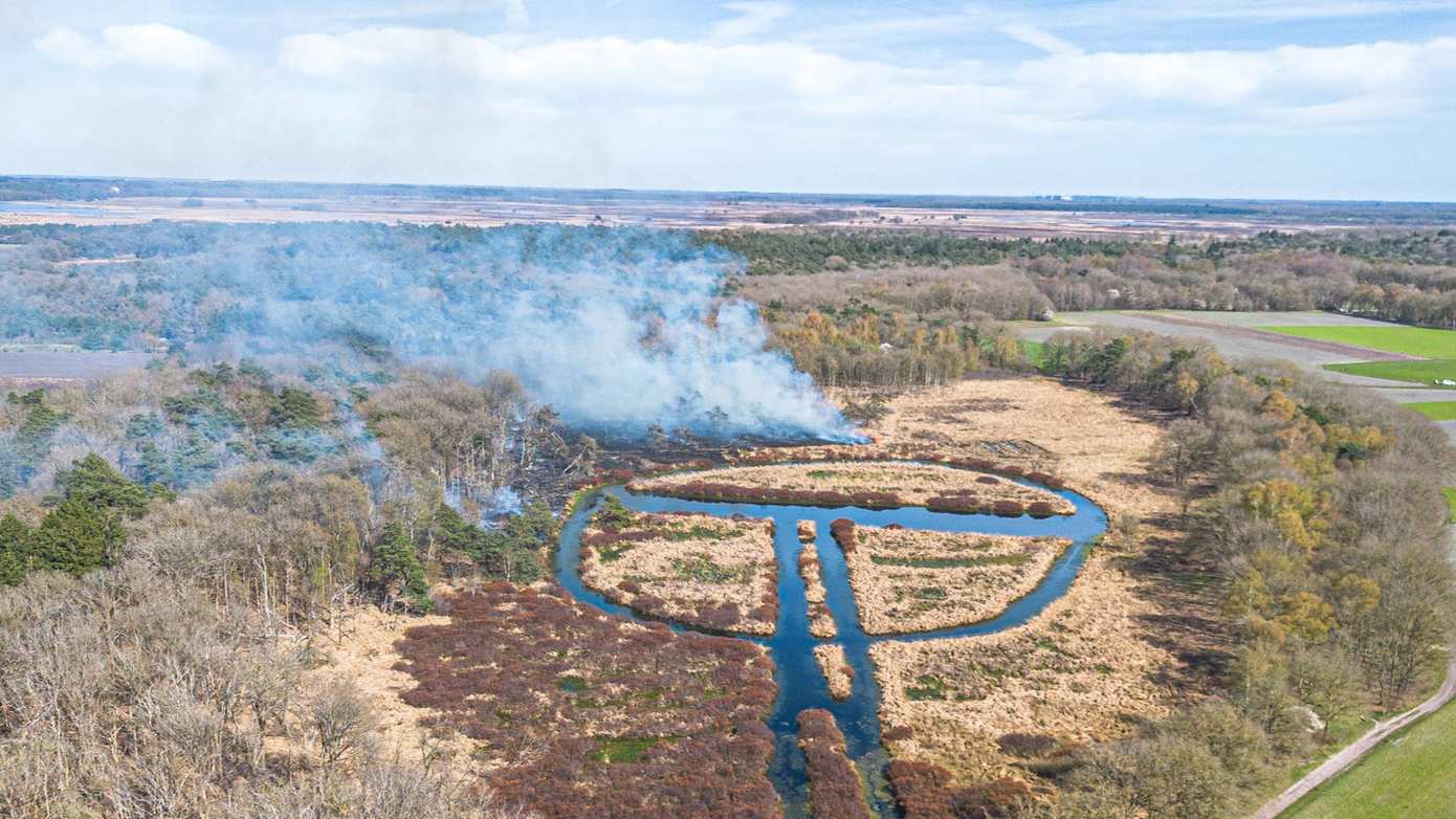 Forse natuurbrand op Dwingelderveld zorgt voor grote inzet brandweer